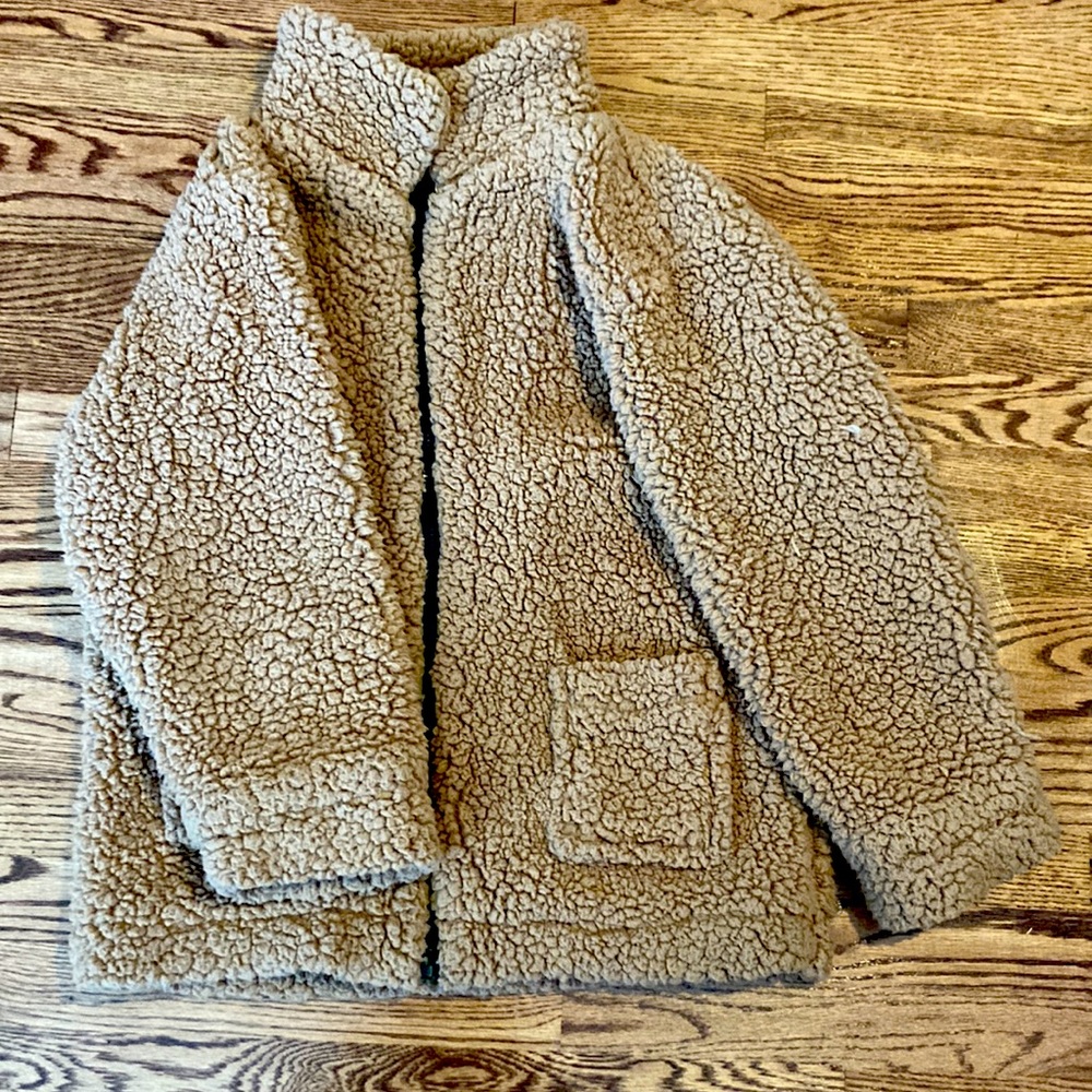 Fluffy warm brown jacket